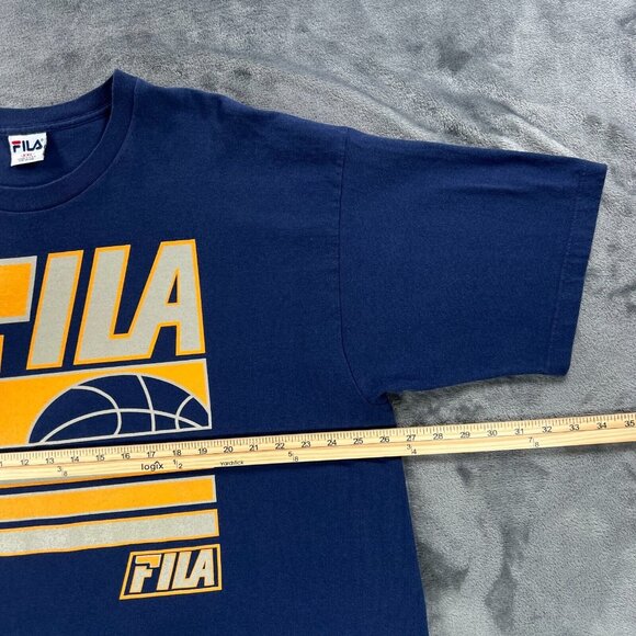 FILA Basketball T Shirt Men 2XL Vintage 90's Made in USA Hip Hop Big Print Logo - Picture 4 of 9